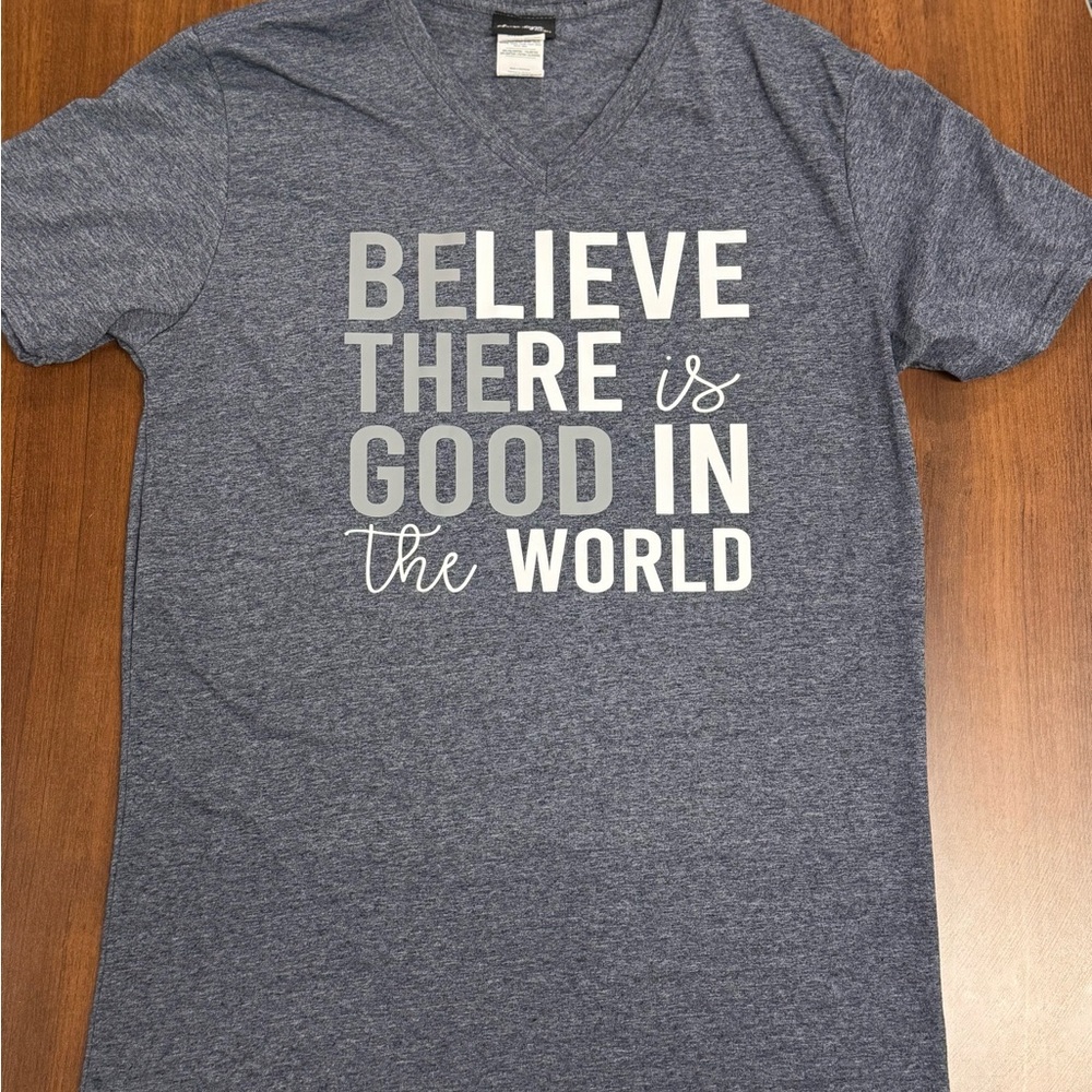 Believe There is Good in The World Women's V-Neck T-Shirt Medium‎ Claire Lynn